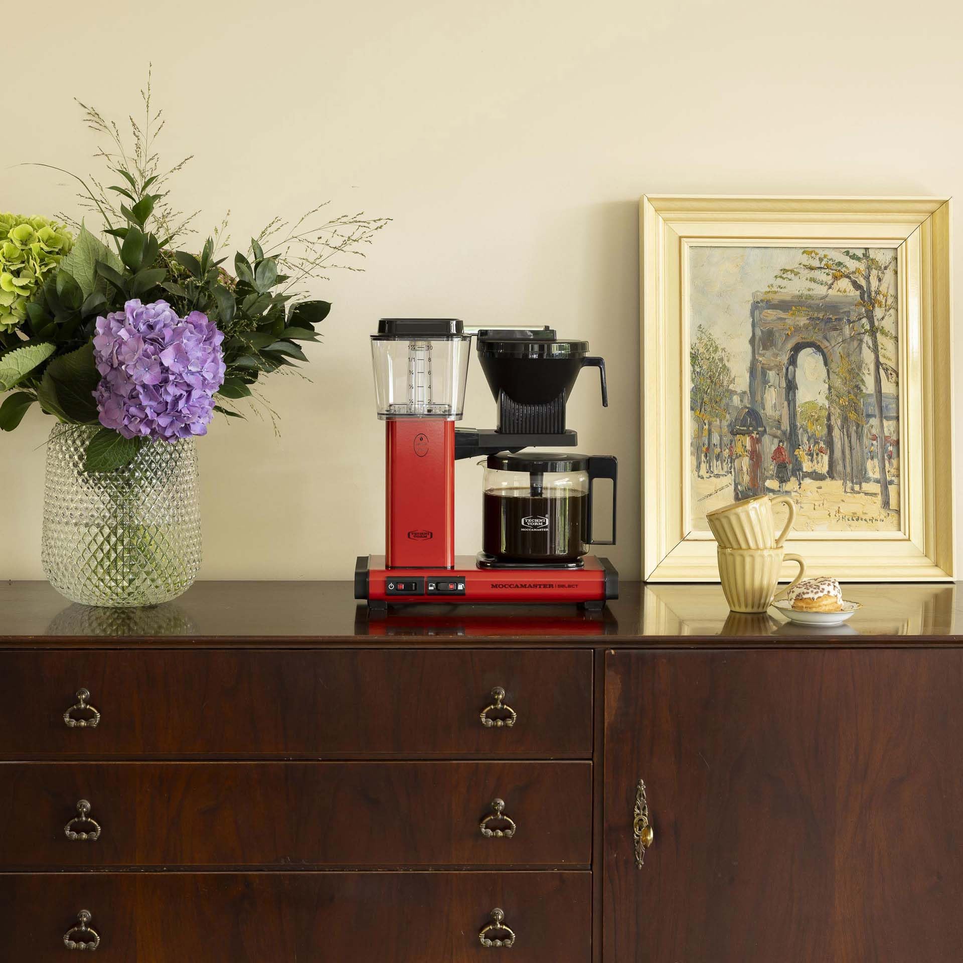 Moccamaster KBG Select 53988 Coffee Maker, Red, Black, 1.25 L