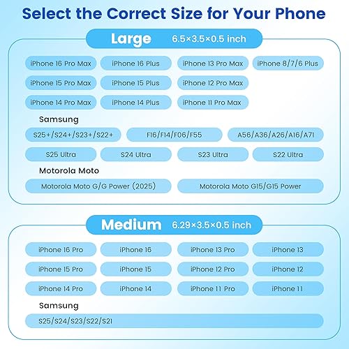 Miniatura 2 de Mopaclle Funda de nailon para teléfono celular para cinturón, compatible con iPhone 17 Pro MaxAir, iPhone 16 Pro Max, 15 Pro Max, Galaxy S25 Plus,