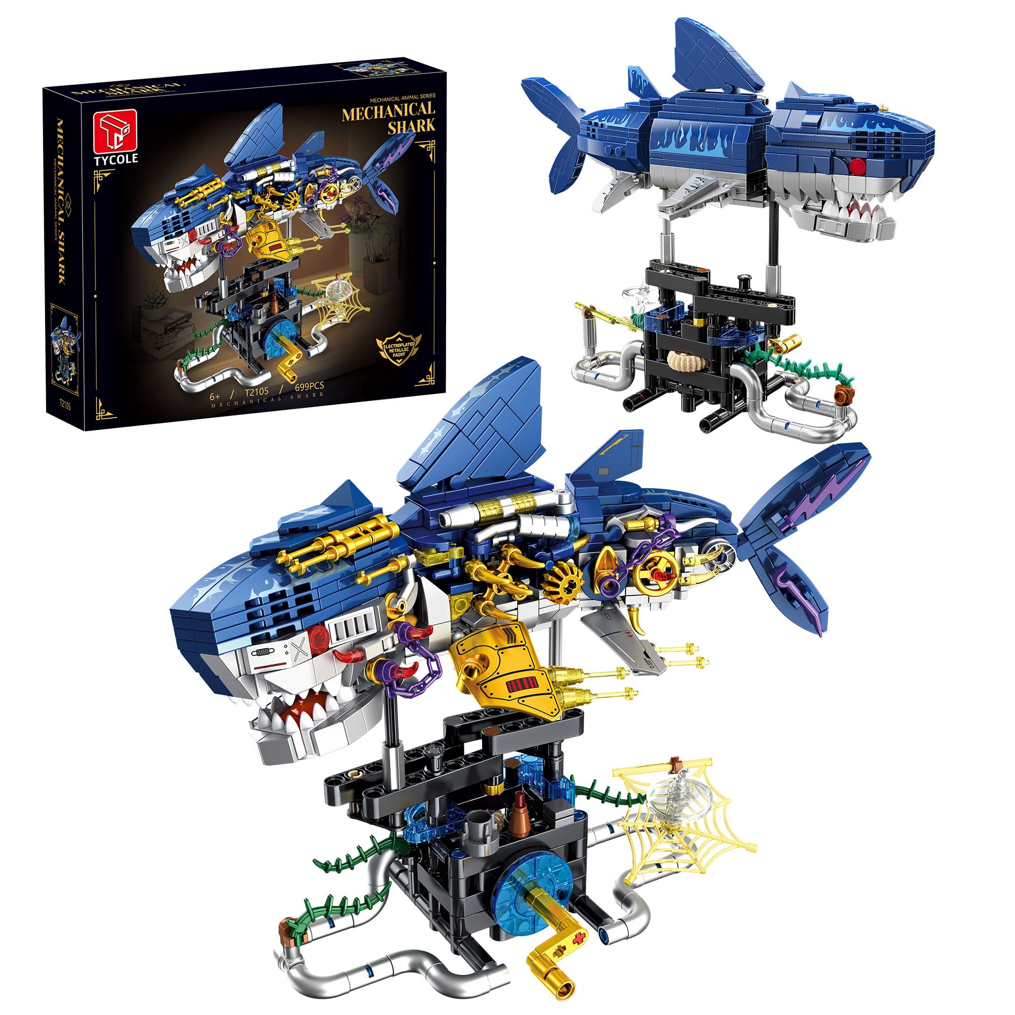 Amazon.com: TYCOLE Mechanical Shark Building Set,with Rotatable
