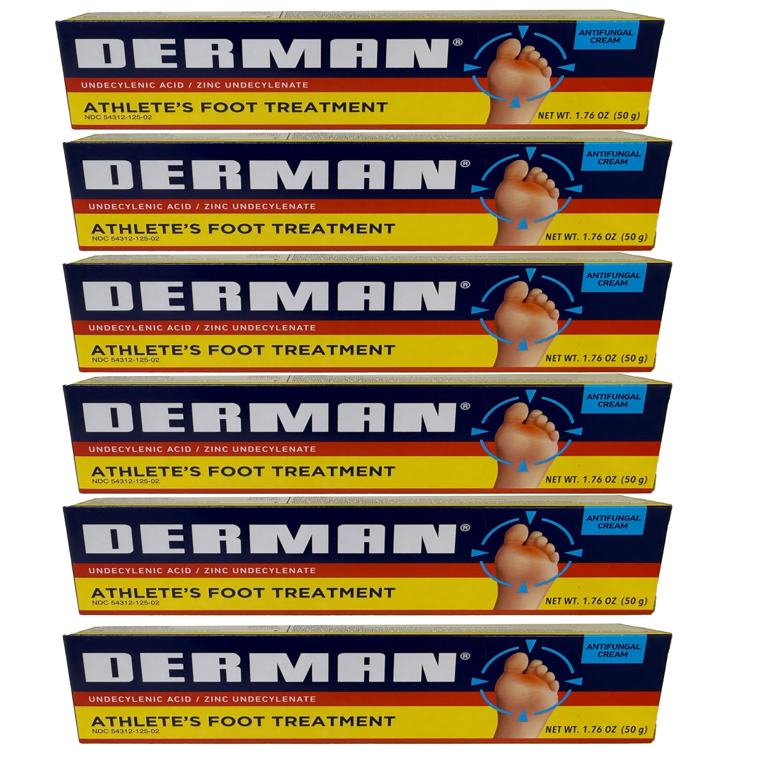 Amazon.com : 6pk - Derman - Antifungal Cream - 1.76oz : Athletes