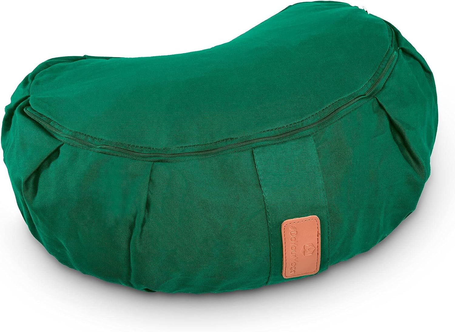 #DoYourYoga Crescent Yoga Cushion »Ganesh« with Organic Spelt Hull (Certified Organic Produce) /17.7" x 11.8" x 5.5" – Ideal as Yoga Cushion Rondo zafu Meditation Meditation mat. 100% Cotton