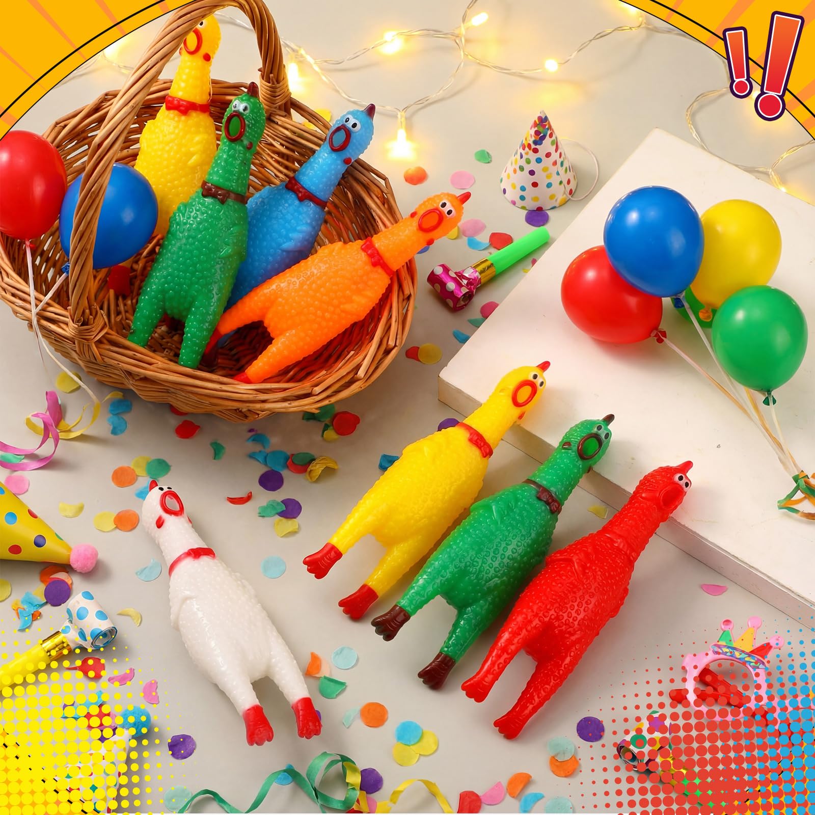 Honoson Hundespielzeug aus Gummi, quietschend, schreiendes Huhn, für Haustiere, Hunde, Erwachsene, 16,3 cm, 50 Stück