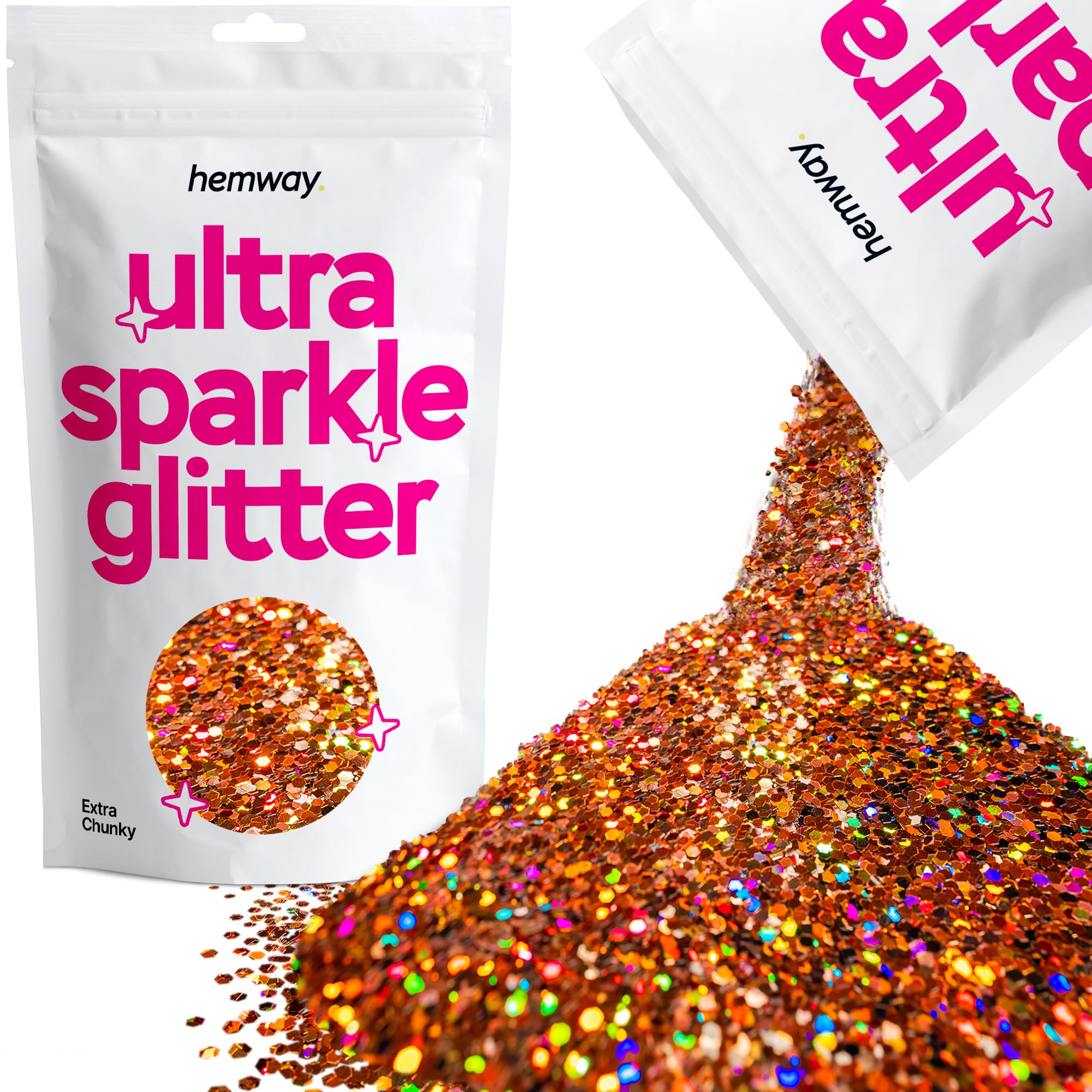 Hemway Ultra Sparkle Glitter Baby Pink Iridescent 100g Fine | Glitter for Arts & Craft, Makeup, Nail Art, Crafting, Card Making, Sparkle Decoration — view 87