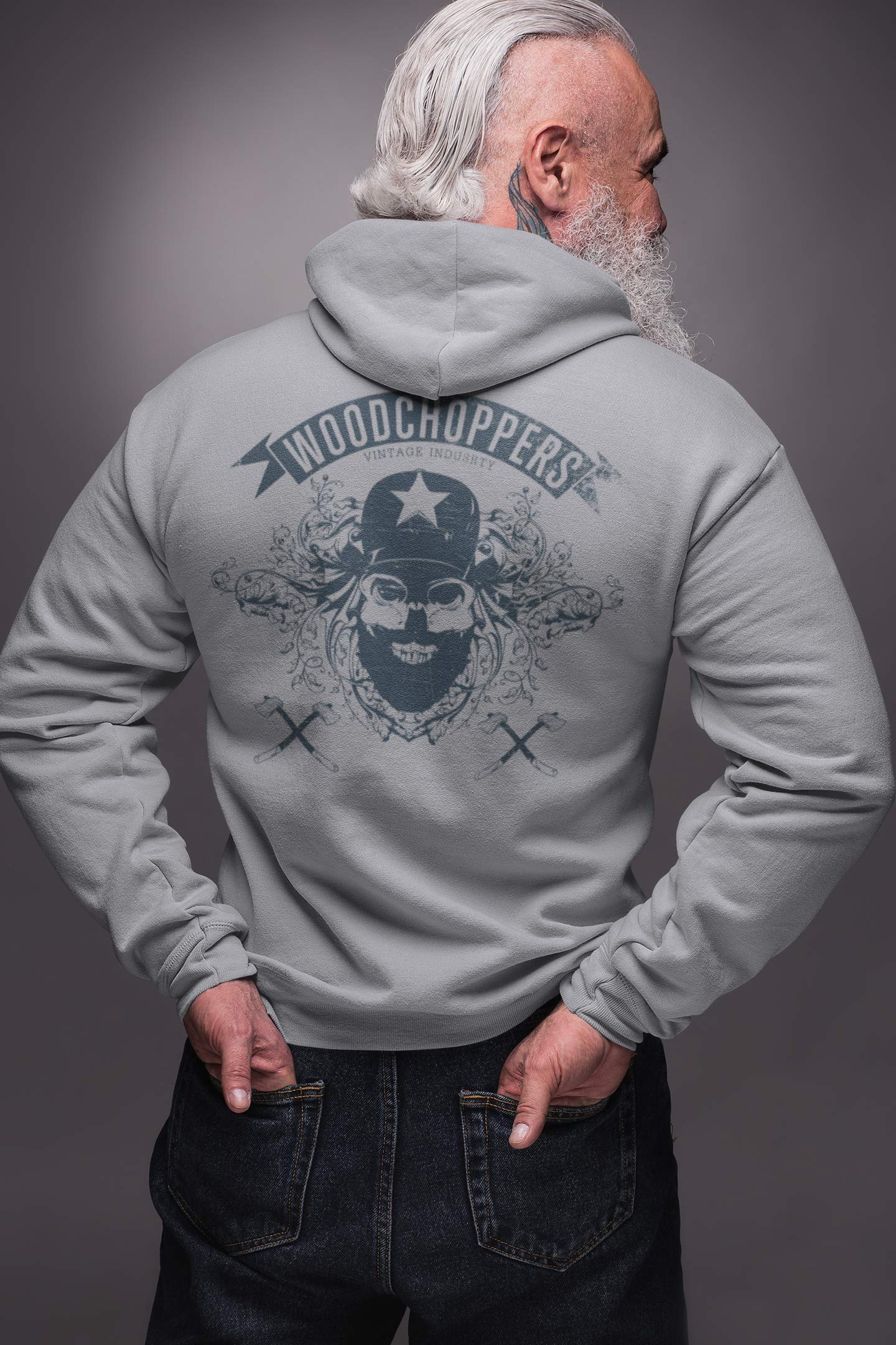 knut Fashion & Streetwear Drwal męski sweter Woodchopper Outdoor Hoodie las bluza z kapturem męska bluza w stylu vintage bluza z długim rękawem bluza z długim rękawem pulower bawełna regularny krój,