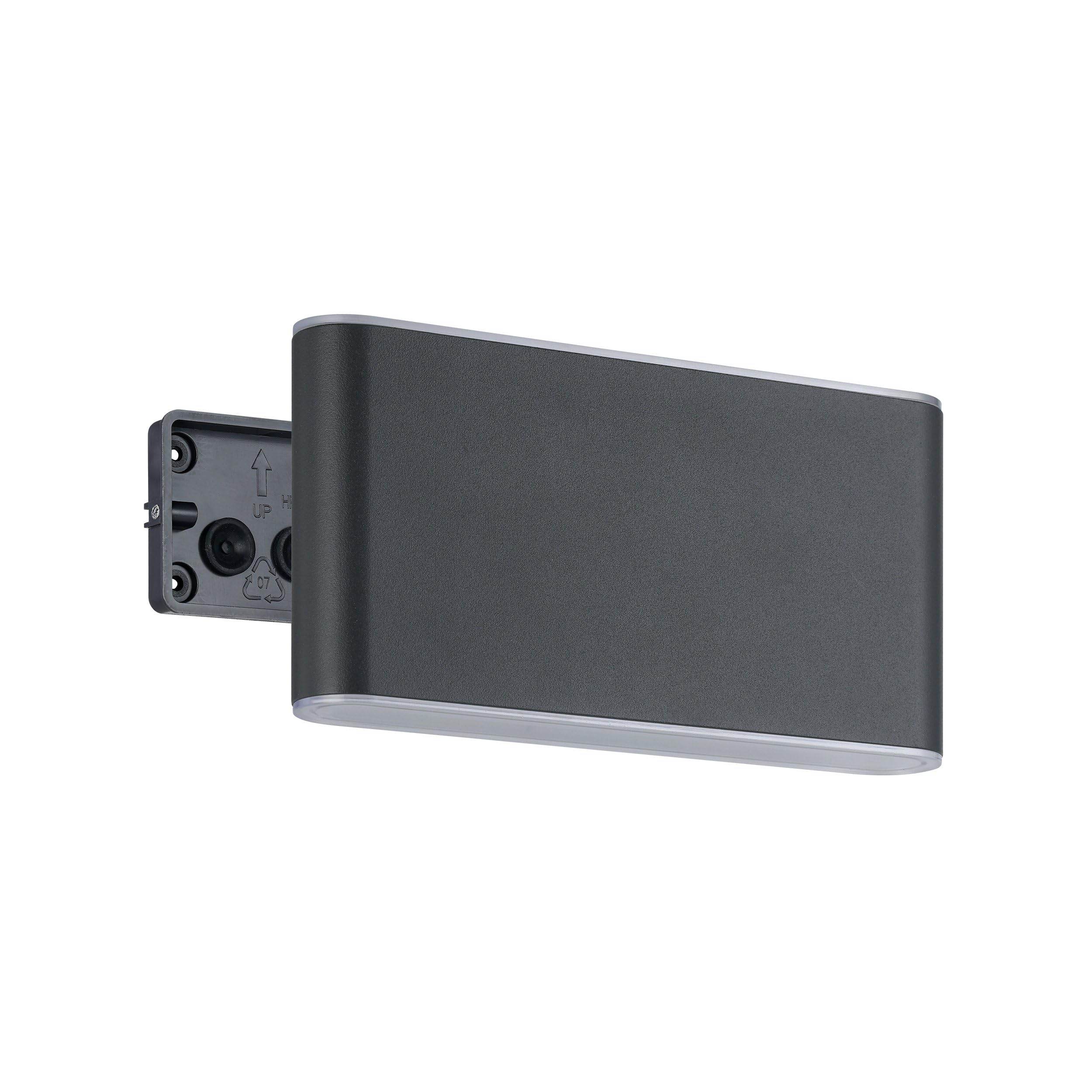 EGLO LED Außenleuchte Grutti, Wandleuchte außen mit Up und Down Beleuchtung | Wand Außenbeleuchtung aus Aluminium in Anthrazit, Außenlampe warmweiß-kaltweiß, IP65, 17,5 cm