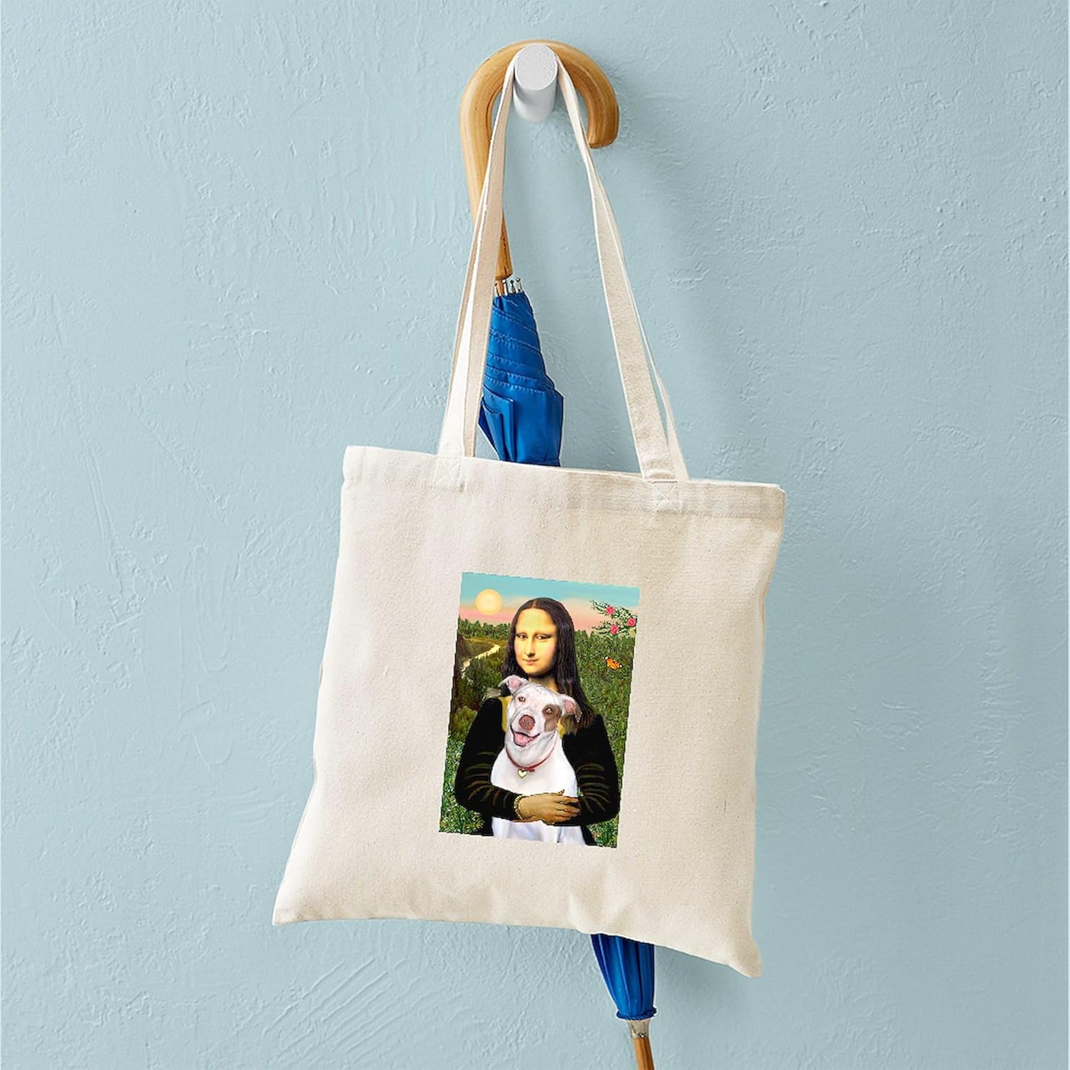 CafePress Mona's Pitbull Tote Bag Natural Canvas Tote Bag, Reusable Shopping Bag - Image 5