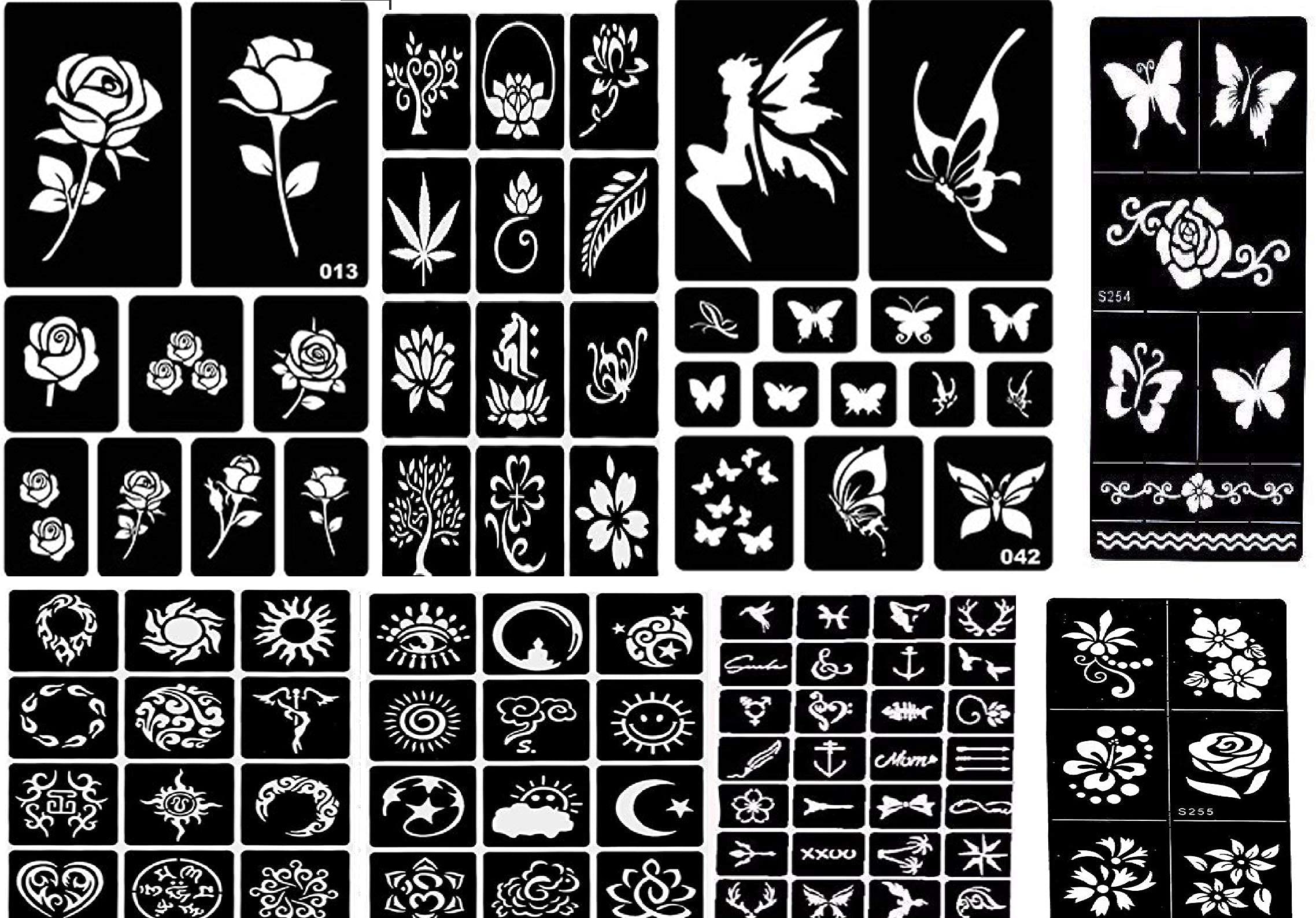 IVANA'S Heena Mehandi Tatto Stencil Set for | Hand | Body | Fingure | Face | Heena Art Temporary Tatto for Kids, Girls & Women, Design - Stencil-117, Black, M (C-Stencil-117)-image-22