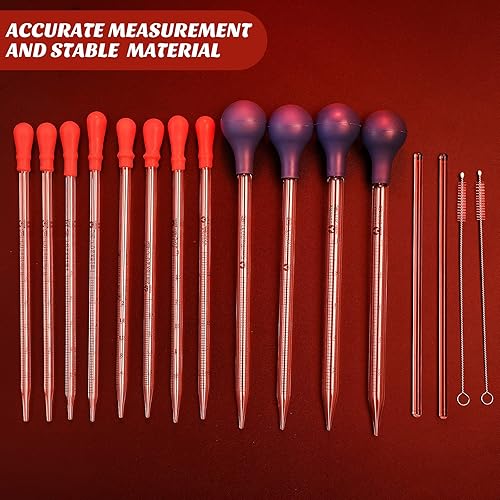 Miniatura 5 de Frienda 16 pipetas de vidrio graduadas para líquido y pipetas líquidas, 2 unidades, 0.3 fl oz, 0.2 fl oz, 0.1 fl oz, 0.1 fl oz, 0.0 fl oz, 0.0 fl