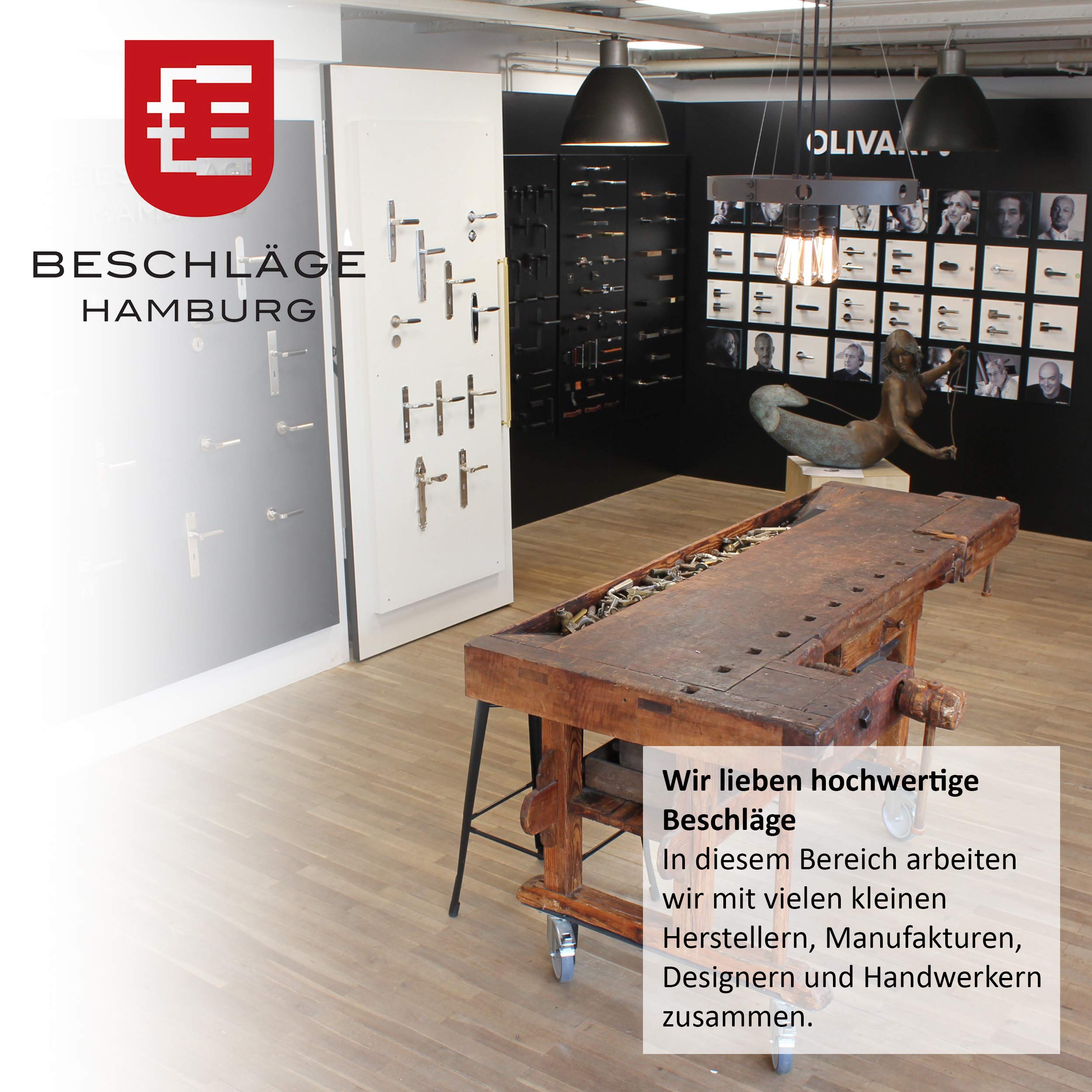 Beschläge Hamburg | Türgriff Eingangstür Schutzbeschlag | Emily 70-09 MMN mit 72 mm PZ | Wohnungstür Sicherheitsgarnitur / Sicherheitsbeschlag | 250 x 50 mm in matt vernickelt
