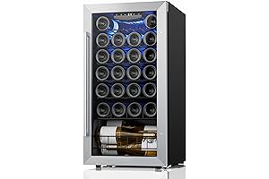 Wine Fridge Cooler, Freestanding Under Counter Shallow Depth Wine Cooler