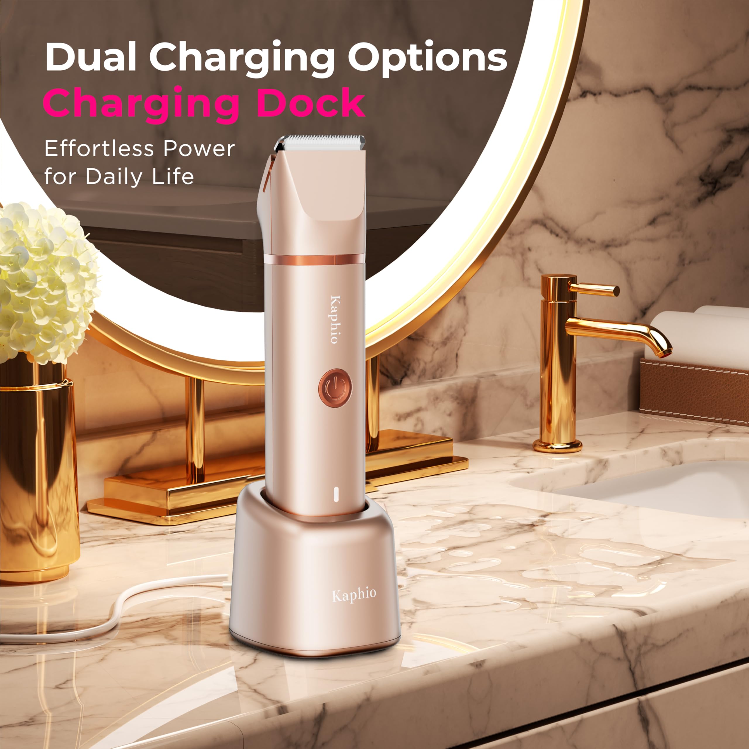 Intimrasierer für Frauen, Rasierer Damen Intimbereich Sanft, 2 in 1 Elektrischer Damenrasierer, Bikini Trimmer Wasserdicht für Körper
