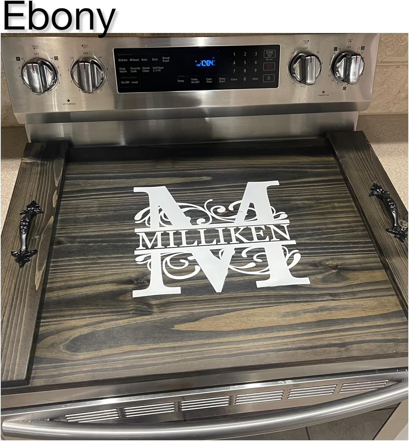 Personalized wooden stove cover for gas and electric stoves