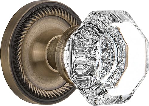 Miniatura 9 de Nostalgic Warehouse 704698, Pasaje-2.375", Roseta de cuerda de níquel satinado con perilla de cristal Waldorf