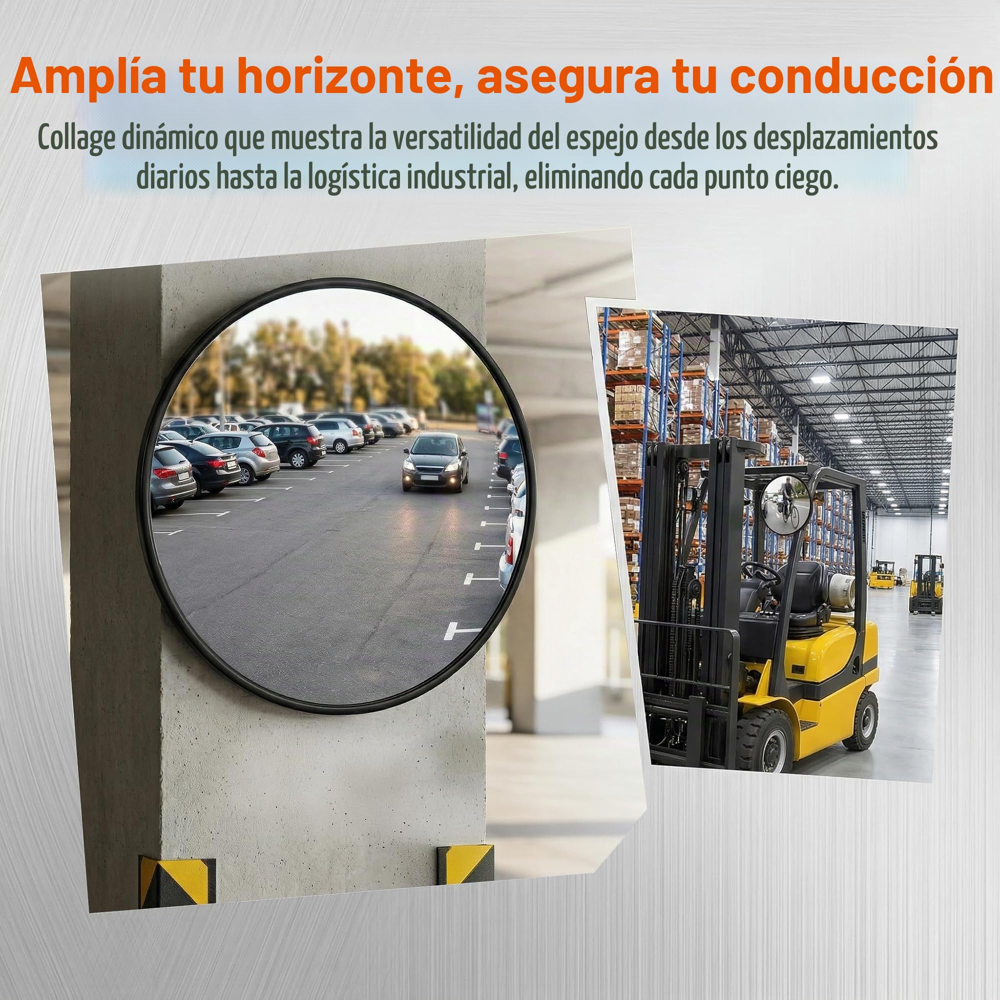 2 Piezas Espejo Convexo 30cm,Espejo de Seguridad para Garajes y Entradas | Espejo Punto Ciego de Pared con Ángulo de Visión de 230°,Anti-Colisión,Soporte para Almacén y Tienda Interiores y Exteriores