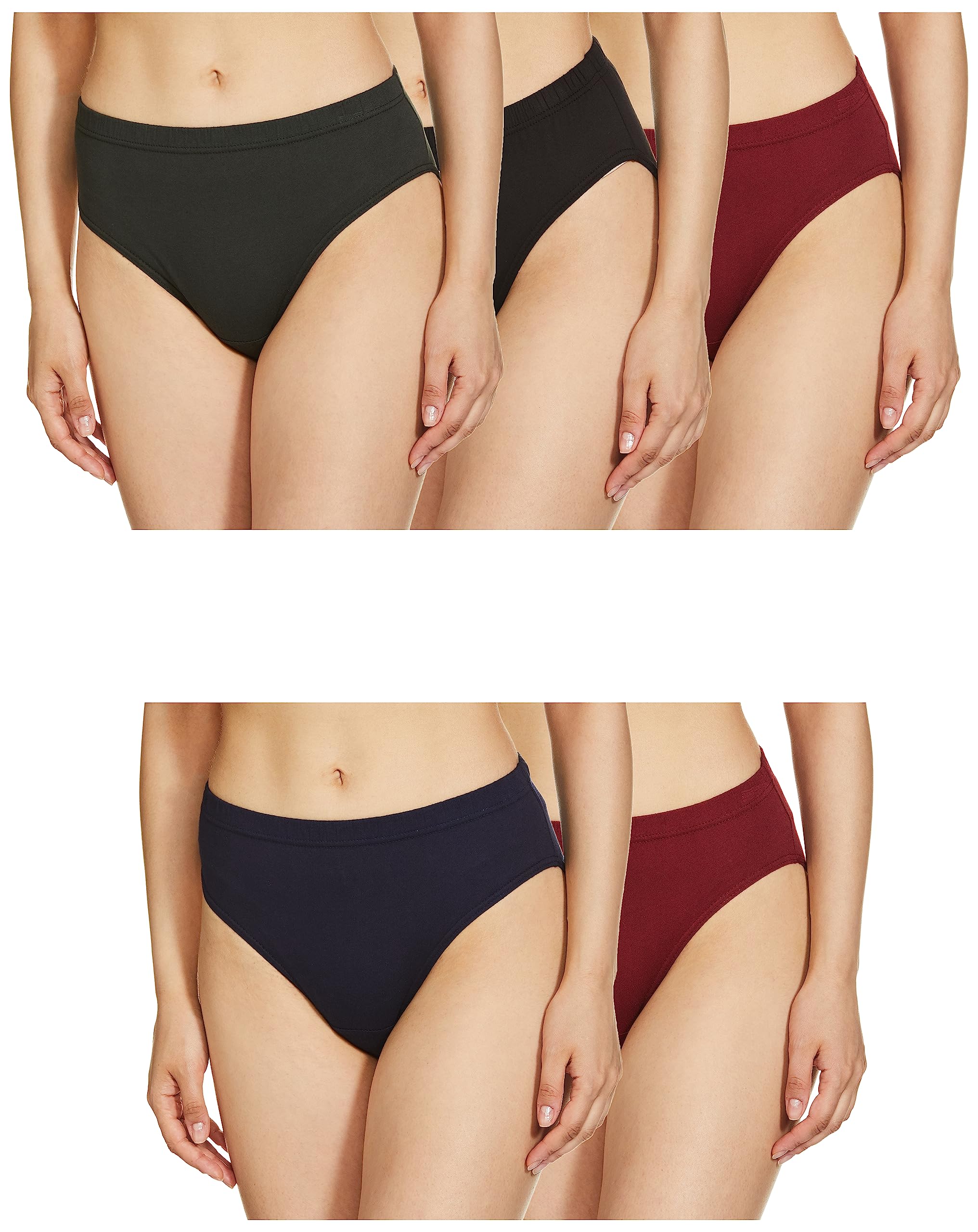 RupaCoblue 100% Cotton Printed Panties for Women (Pack of 5), Multicolour, 95 CM