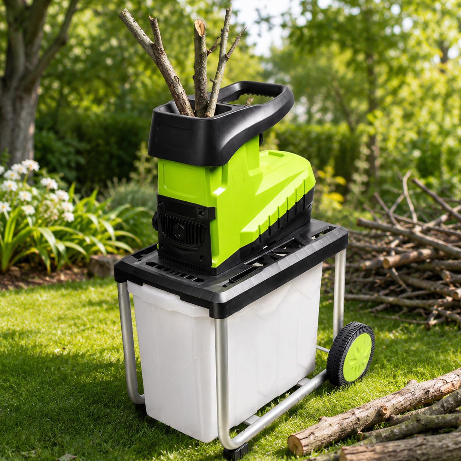 Broyeur Électrique De Végétaux pour Compost Et Nettoyage du Jardin