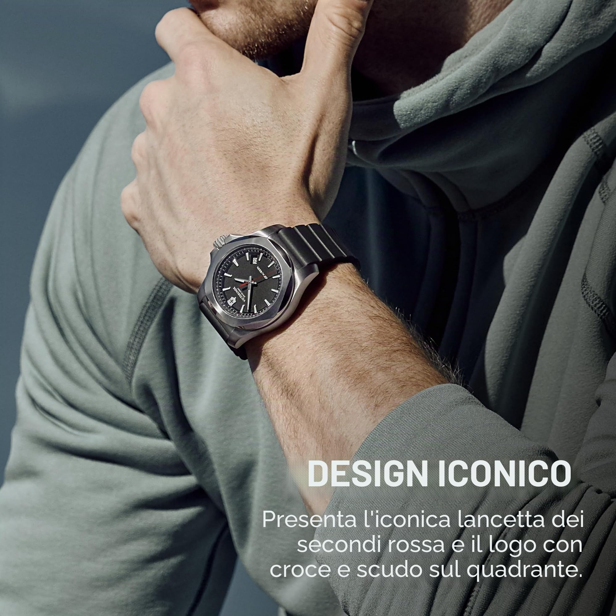 Victorinox Orologio Uomo I.N.O.X. Ø 43 mm, Swiss Made, Quarzo Analogico, Impermeabile fino a 200 m, Vetro Zaffiro