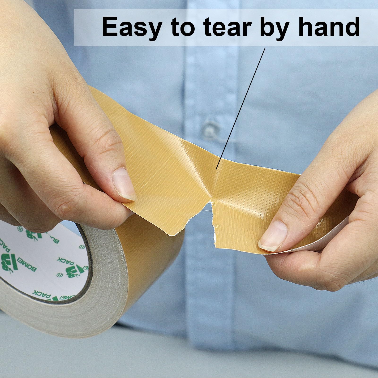 BOMEI PACK 2 Rolls Brown Duct Tape Reinforced sticky Heavy Duty cloth Gaffer Tape 230mic x 48mm x 30y Waterproofs for Ducts Fixing Repairing Sealing DIY Craft Job Labeling - Image 3