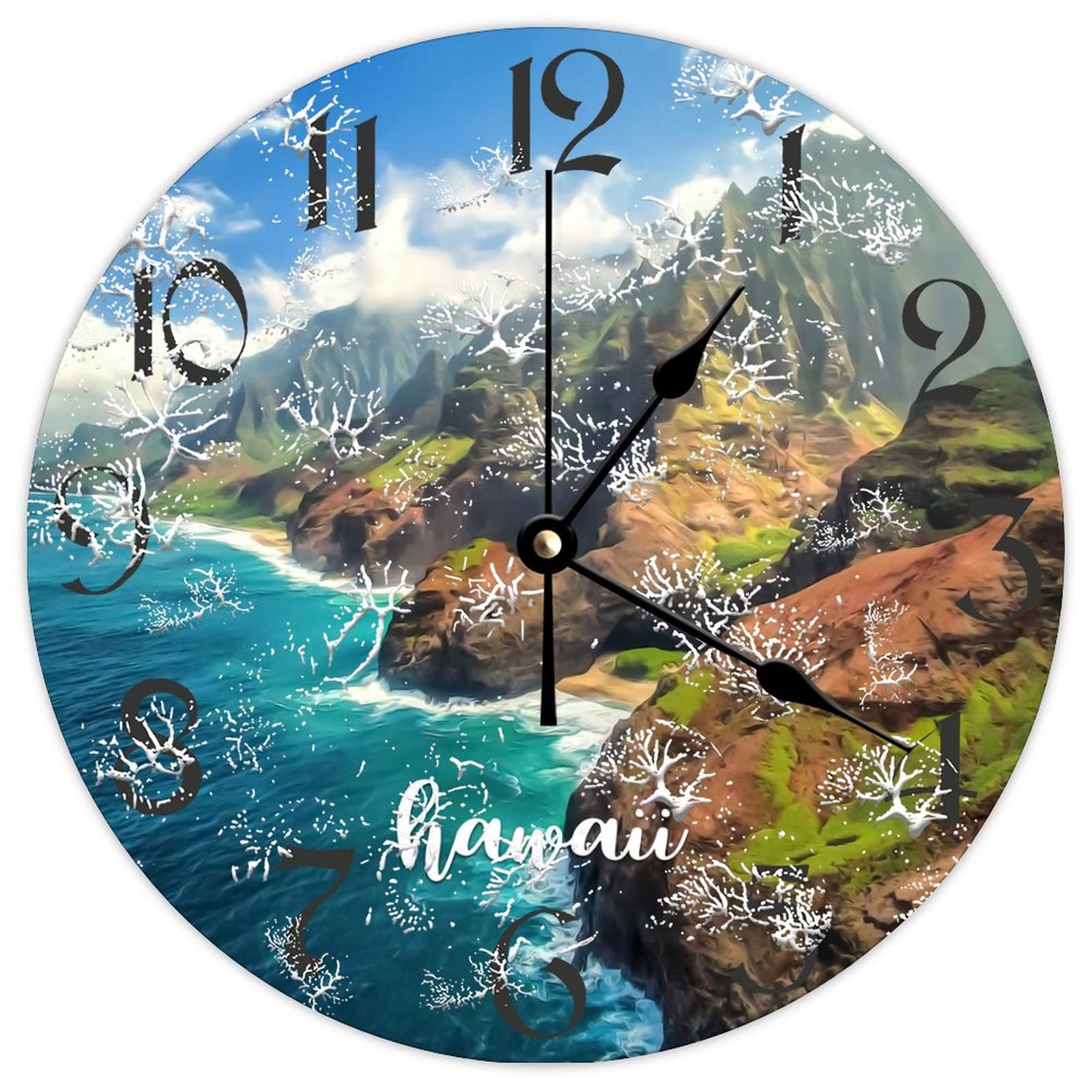 Cadeau vintage rétro horloge en bois Hawaii pour pendaison de crémaillère