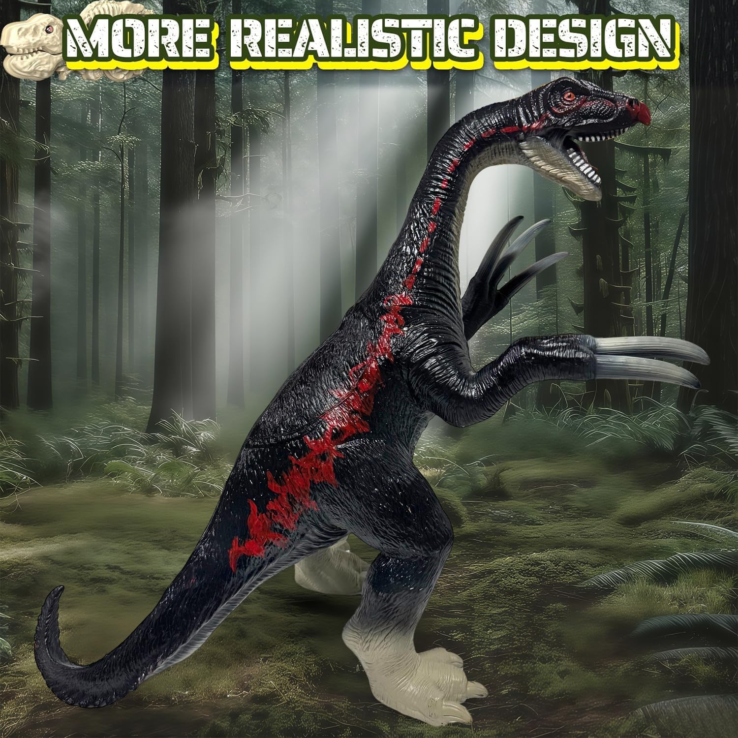 Large Dinosaur Toys- 29" Therizinosaurus Soft Dinosaur Toys for Kids 3-5, Big Inflatable Dino for Boys Girls, Toddler Party Favors Birthday Gifts - Image 5