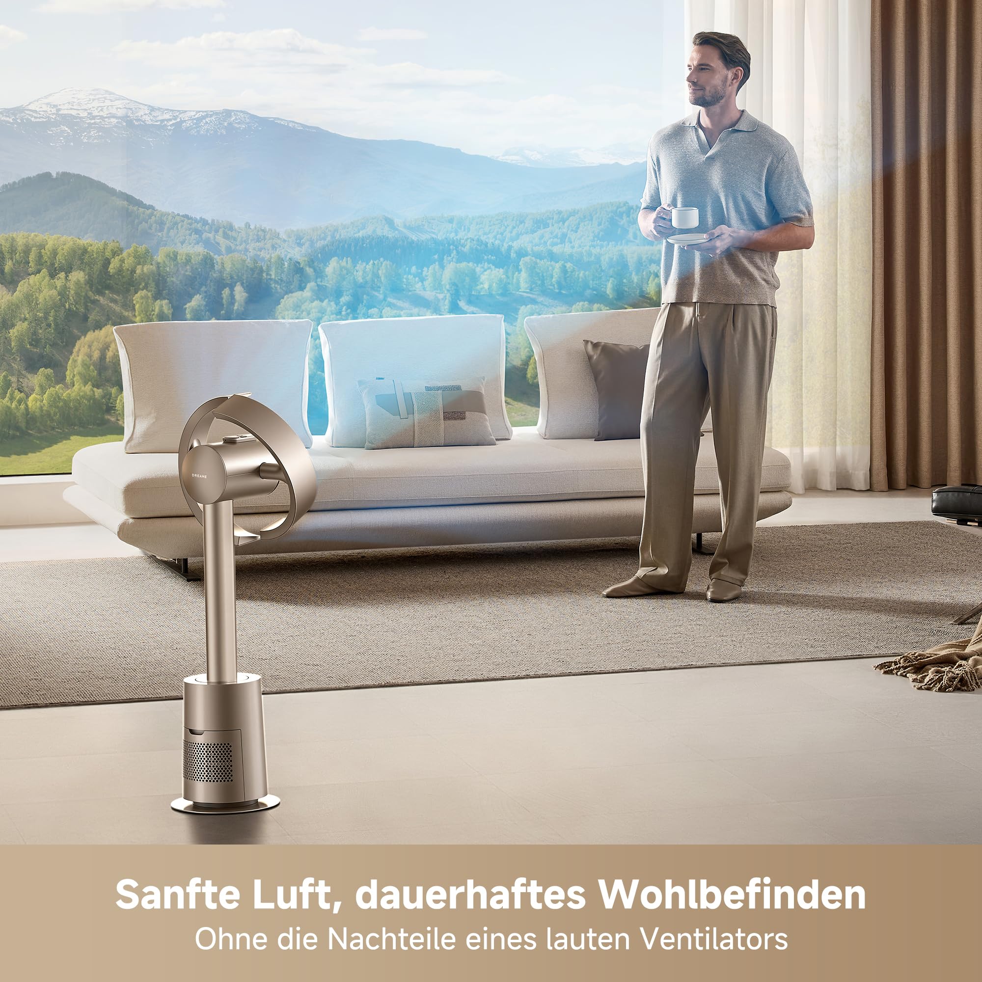 dreame MF10 Der flügellose Ventilator mit 270°-Raumluftstrom für die Zirkulation im gesamten Raum, temperaturadaptiver Luftstrom, intelligenter Windstrom, waschbarer Filter