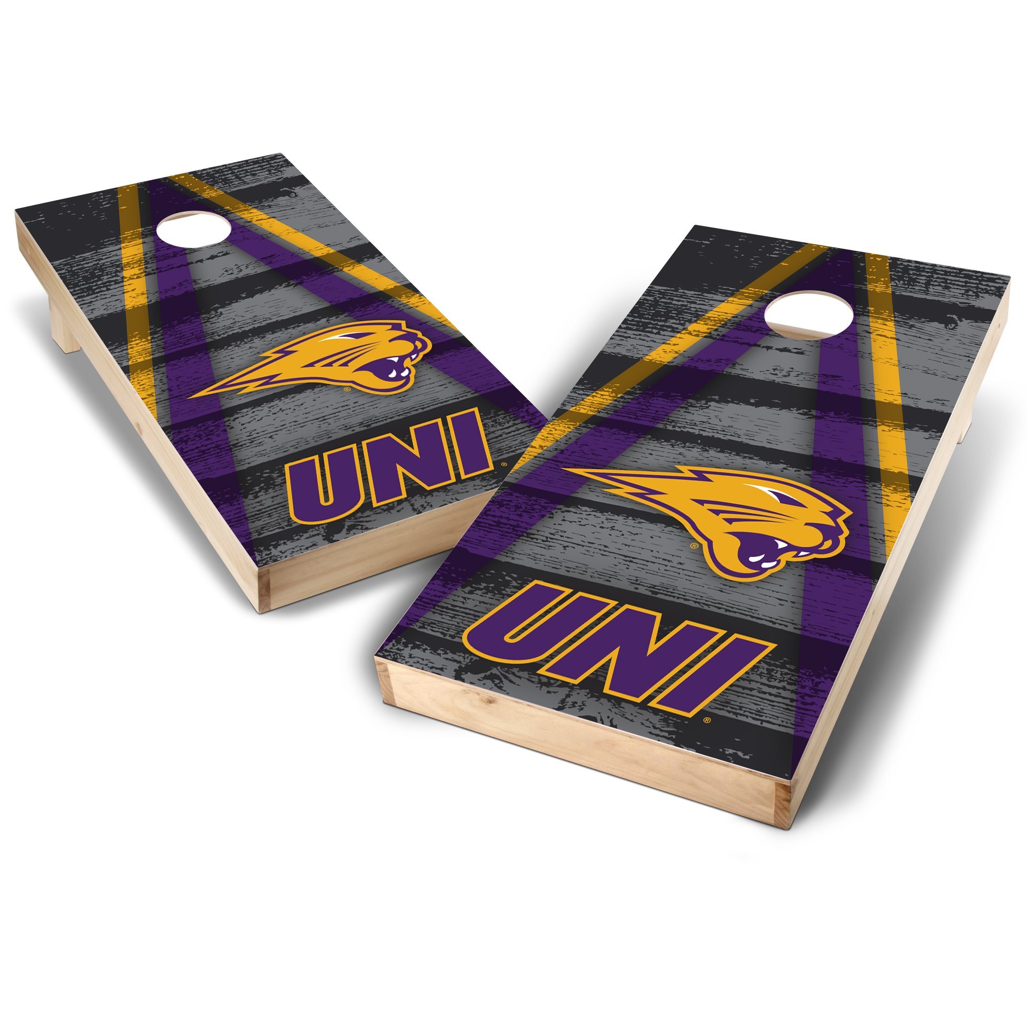 Wild Sports NCAA Northern Panthers Vintage Triangle Design 2' x 4' Authentic Game Set, Team Color, 2' x 4'