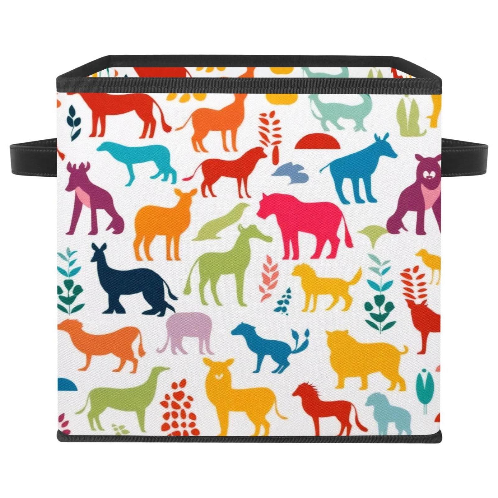 Boîte de rangement pliable chic avec poignées cuir pour étagères élégantes