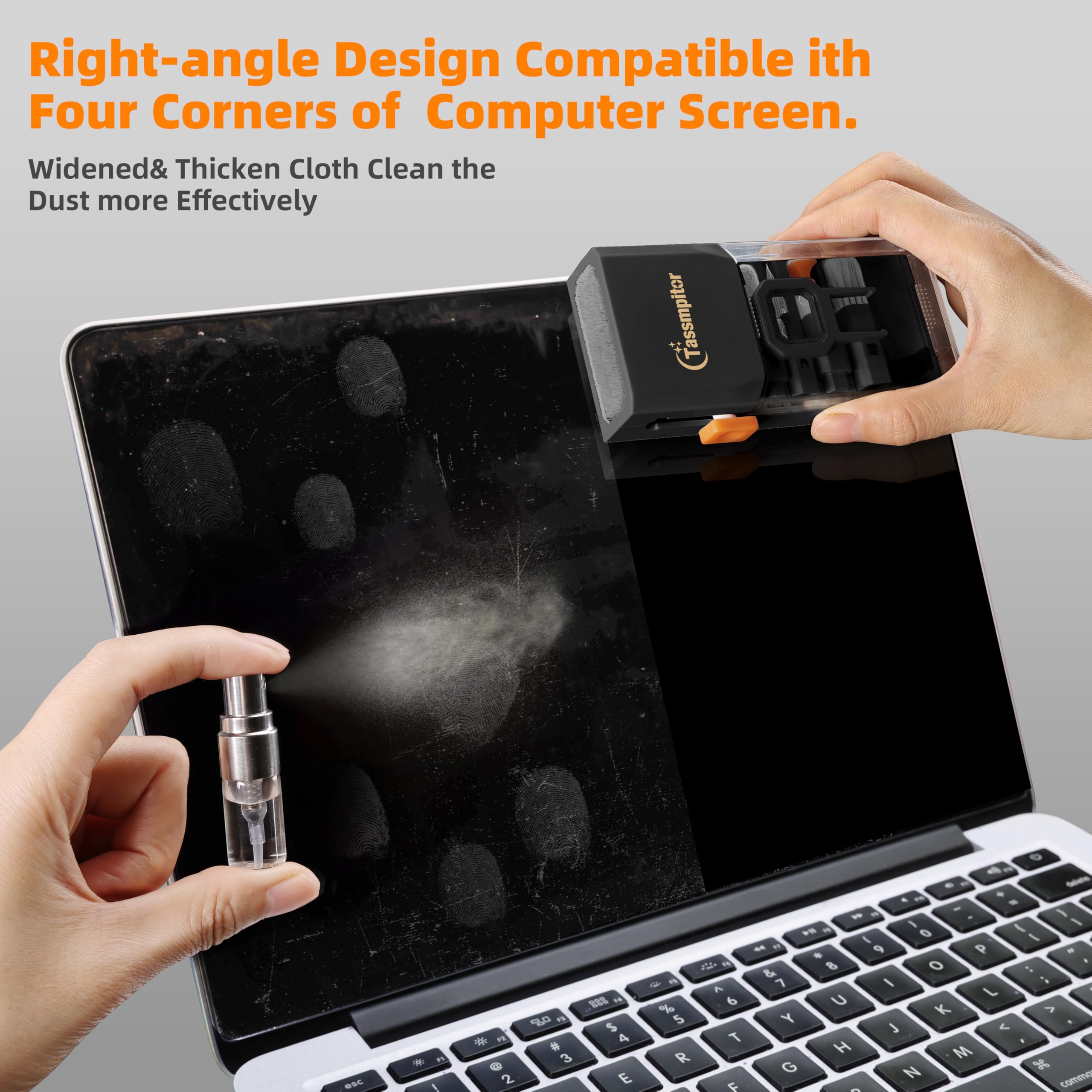 Kit de limpieza de teclado para laptop, kit de limpieza de teclado todo en uno para MacBook iPad iPhone, limpiador compacto para laptop con cepillo y spray para tablet, Airpods, auriculares, pantalla