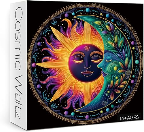 Rompecabezas coloridos de luna solar para adultos, 1000 piezas, arte hermoso, sol, planeta, paisaje, rompecabezas, desafiantes, bonitas estrellas,