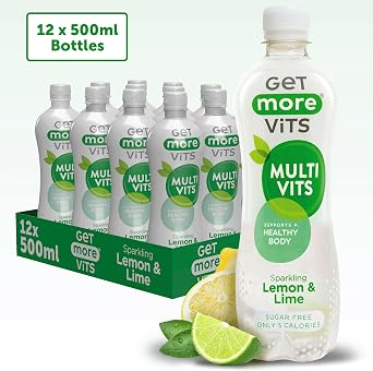 Get More Vits - Multi Vitamin Sparkling Lemon & Lime Spring Water, 12x500ml