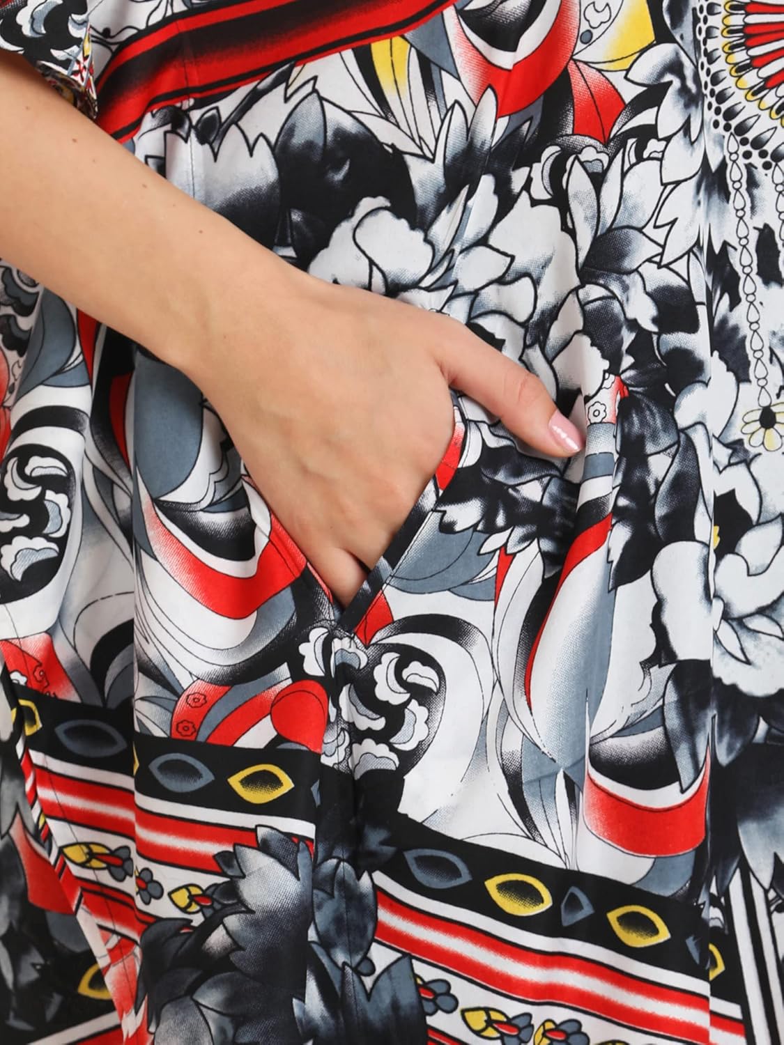 Miss Lavish London Kaftan for Women Dress Summer Swimsuit Cover Up, Plus Size Kaftan, Cruise & Caribbean Vacation Coverup - Image 3