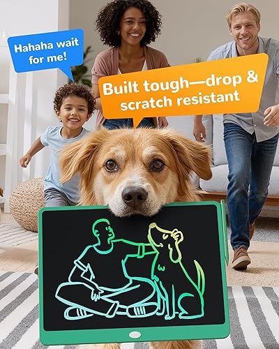 Vista 88 de KOKODI Tableta de escritura LCD, regalos para niños y niñas de 3 años, tableta de dibujo colorida de 10 pulgadas, almohadillas de dibujo Azul