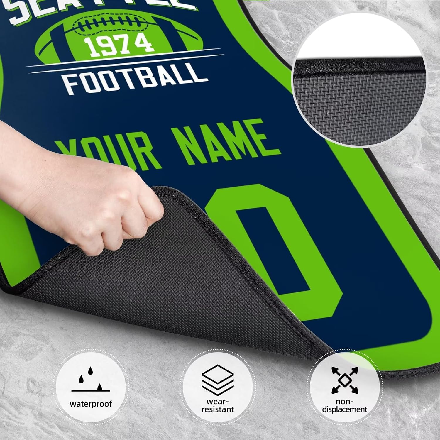 Custom Seattle car Foot mat Set City Personalized Football Floor mat 4-Piece Set car Interior Accessories Non-Slip Carpet