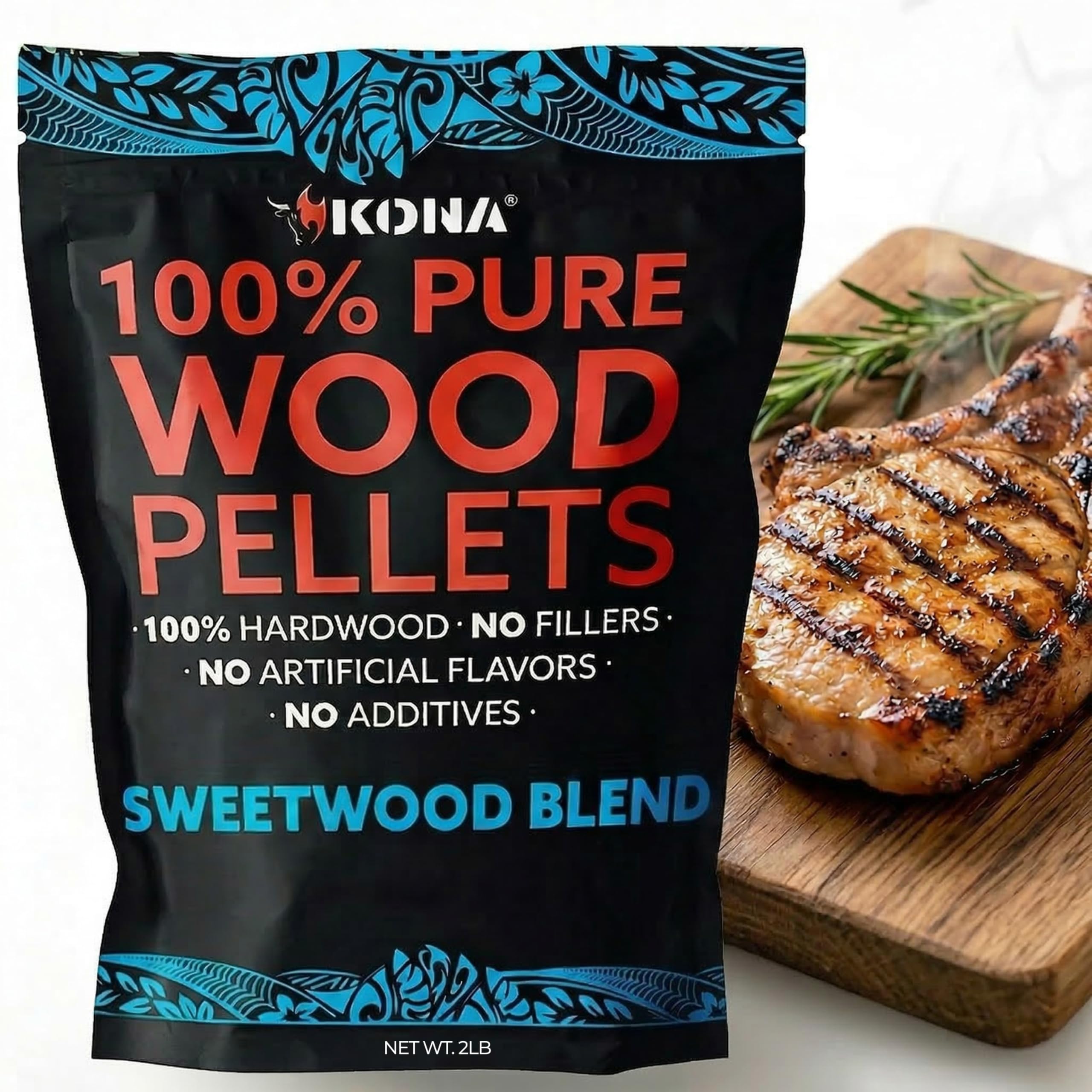 Kona Brown Sweetwood Blend Smoker Pellets, Intended For Ninja Woodfire Outdoor Grill, 2 Lb Resealable Bag