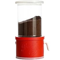 ProntoCaffè Contenitore e Dosacaffe per moka, per conservare caffè in polvere, dosa caffè con dispenser. Si usa con caffettiera fino a 12 tazze, barattolo sostituibile con latta da 10cm