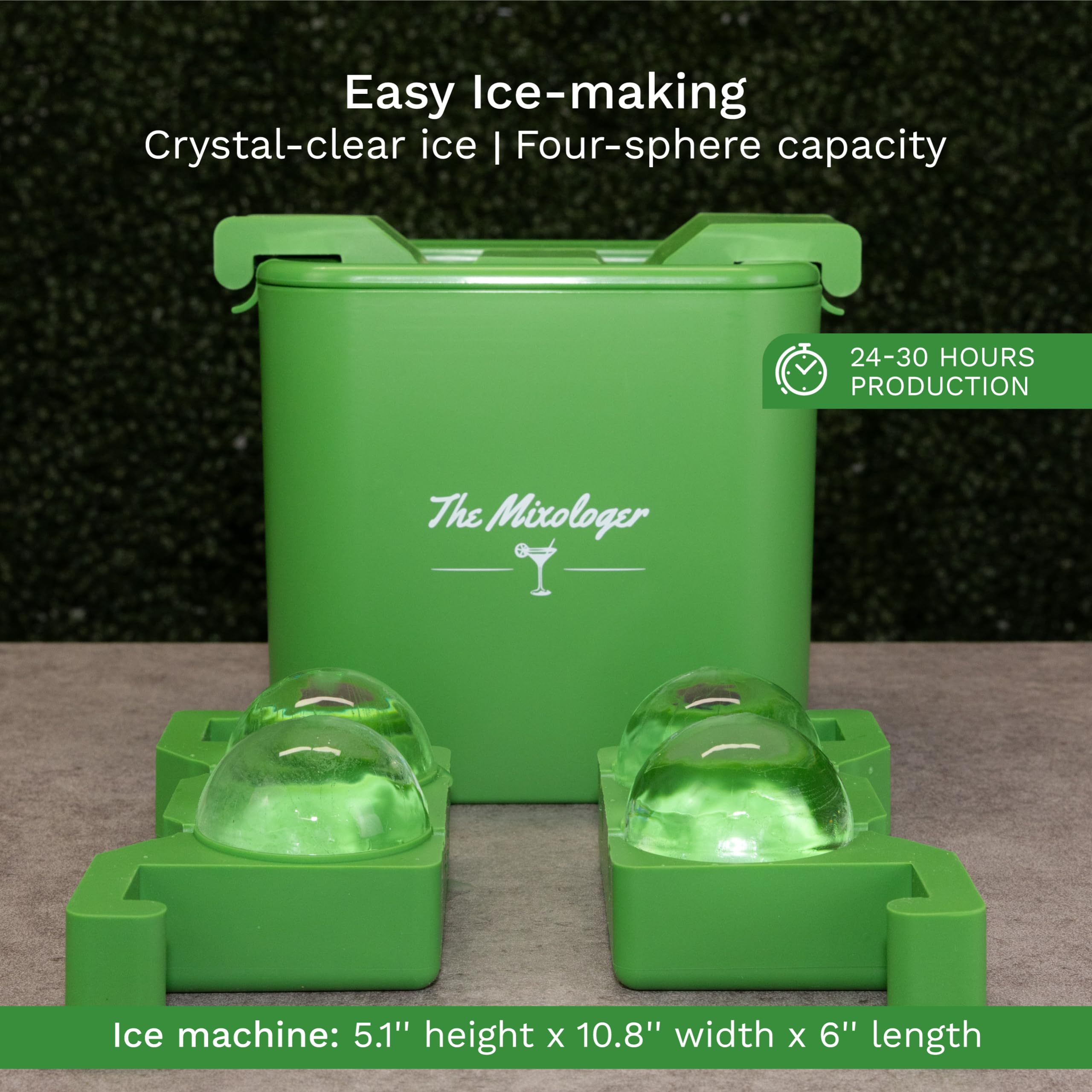 The Mixologer Antarctic Ice Maker 4 przezroczyste foremki do kostek lodu z pokrywką, łatwe w użyciu, idealne do koktajli, whisky, bourbon, brandy