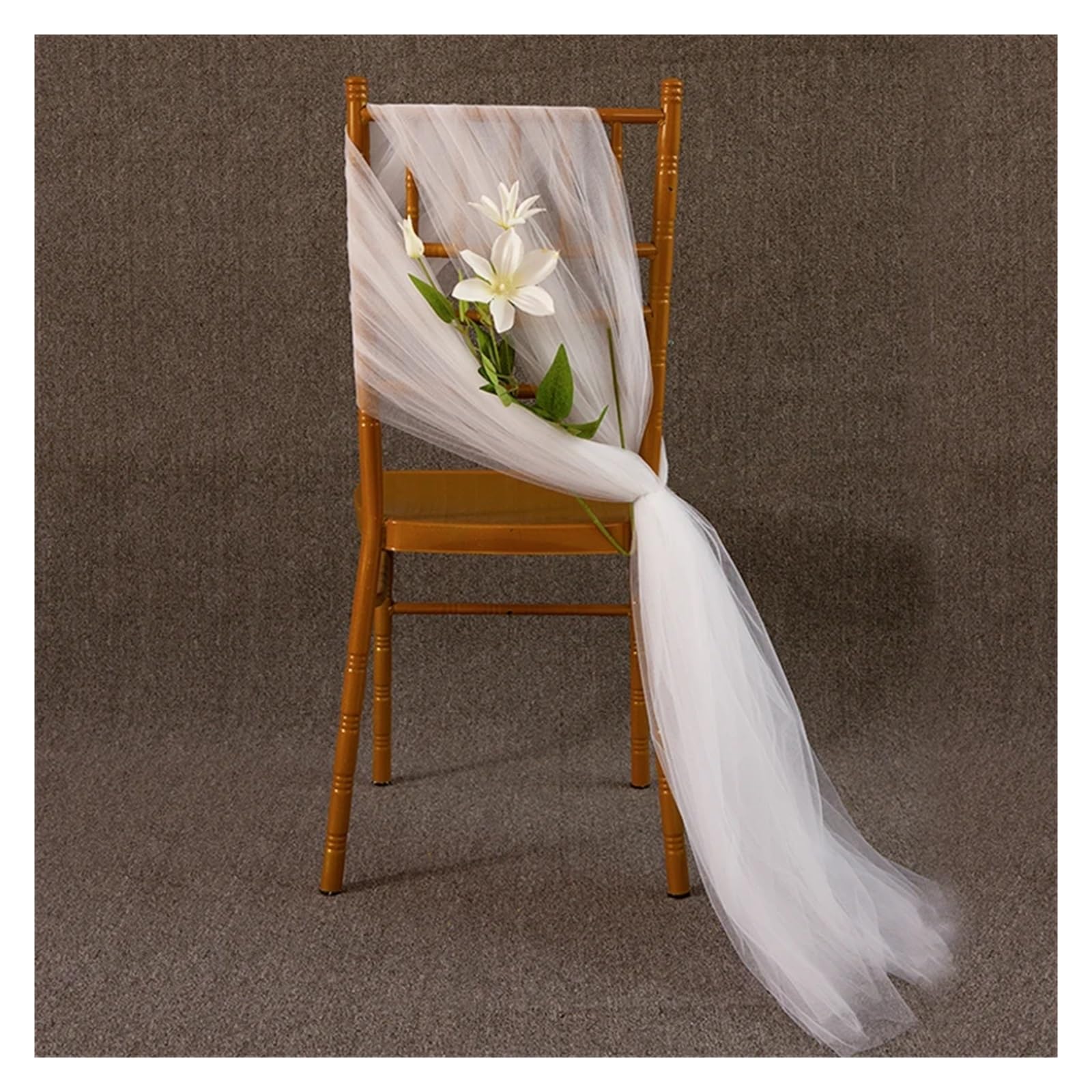 Stuhl Deko Hochzeit Stuhlschärpen for Hochzeit, Hotel-Party-Stuhl-Streamer, Hochzeitsbogen-Drapierungsstoff, Stuhl-Dekor-Schärpen, 10 Stück(Orange Flowers)