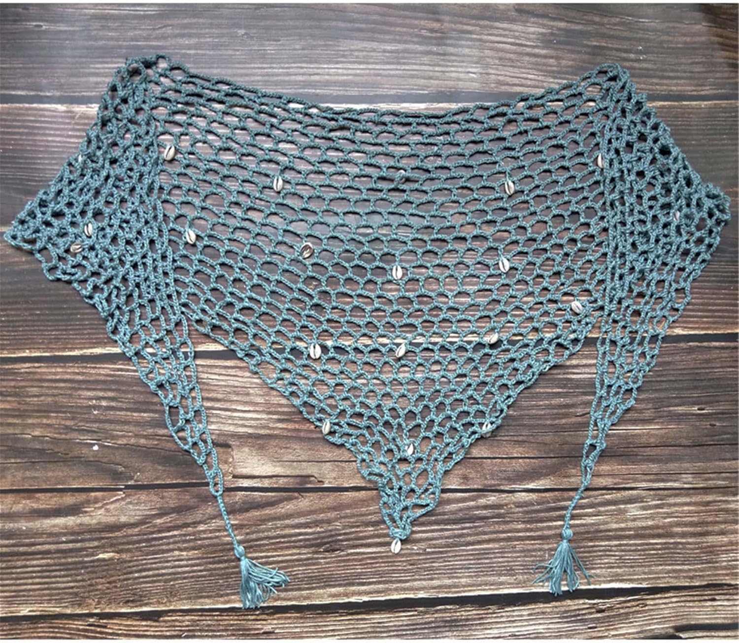 Swimwear Cover Up beach hand crochet shawl capelet cover up fishnet skirt. (L1) - Image 2