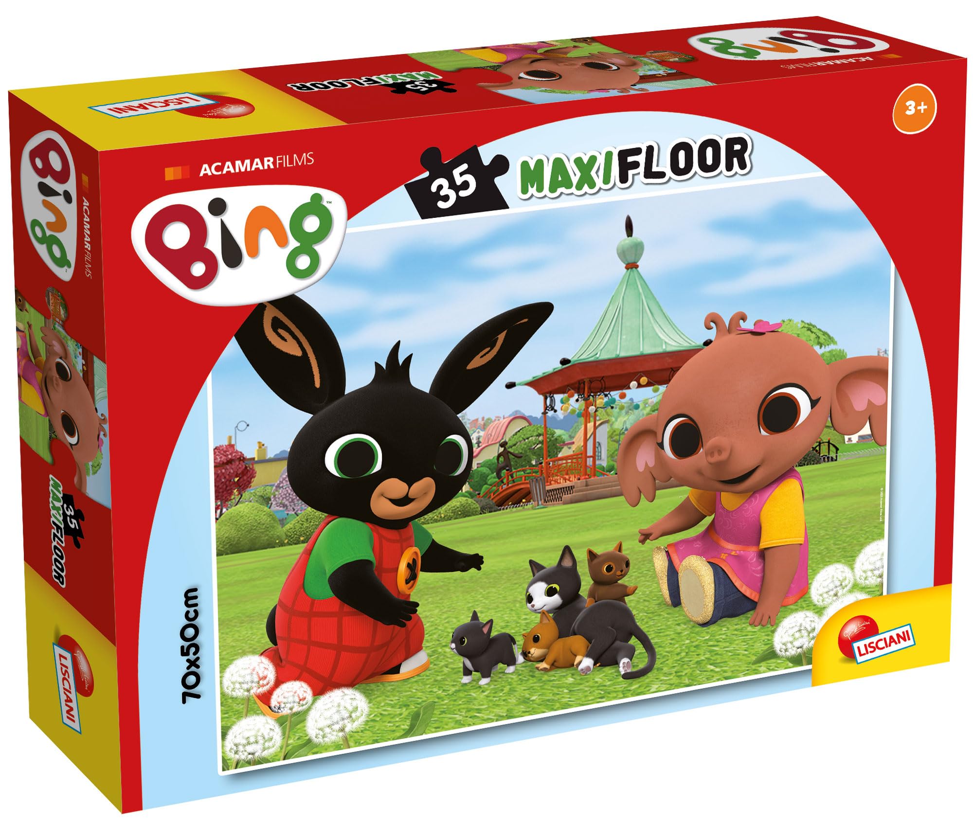 Lisciani - Bing MaxiFloor - Puzzle Game for Children 3+ - 35 Pieces Large Format 70 x 50 cm - Bing and Friends Characters - Educational Floor Puzzle for Motor Skills Observation and Concentration