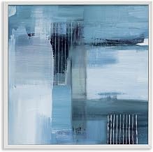 Stupell Industries Woven Paint Streaks White Framed Giclee Wall Art Design by Susan Jill, 12 x 12