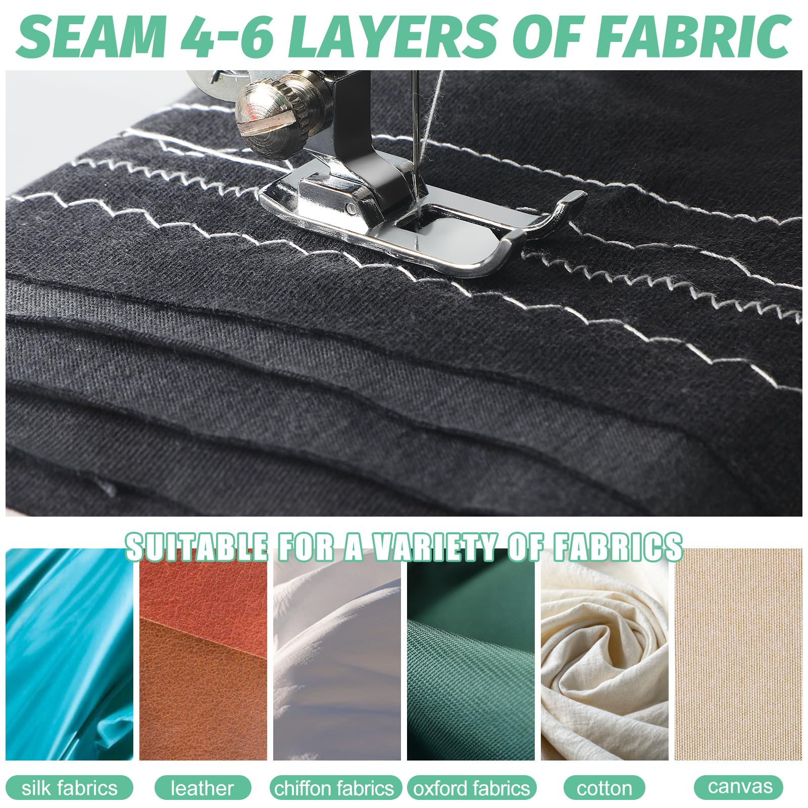 Mini-Nähmaschinen-Set für Anfänger, 32-teiliges Garn-Set, 12 integrierte Stiche, 2 Geschwindigkeiten, multifunktional, tragbar, mit Fußpedal, leicht, Näh- und Quiltmaschine zum Ausbessern von Kleidung