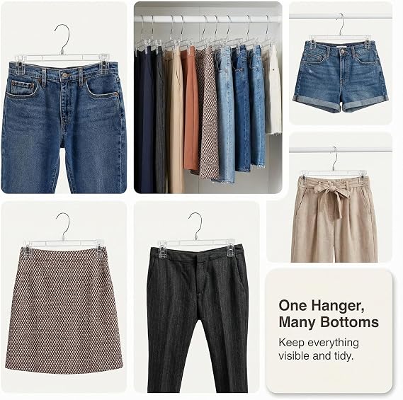 DEILSYTM Pants Hangers with Clips 30 Pack Durable Pants Hangers