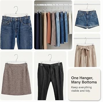 DEILSYTM Pants Hangers with Clips 30 Pack Durable Pants Hangers