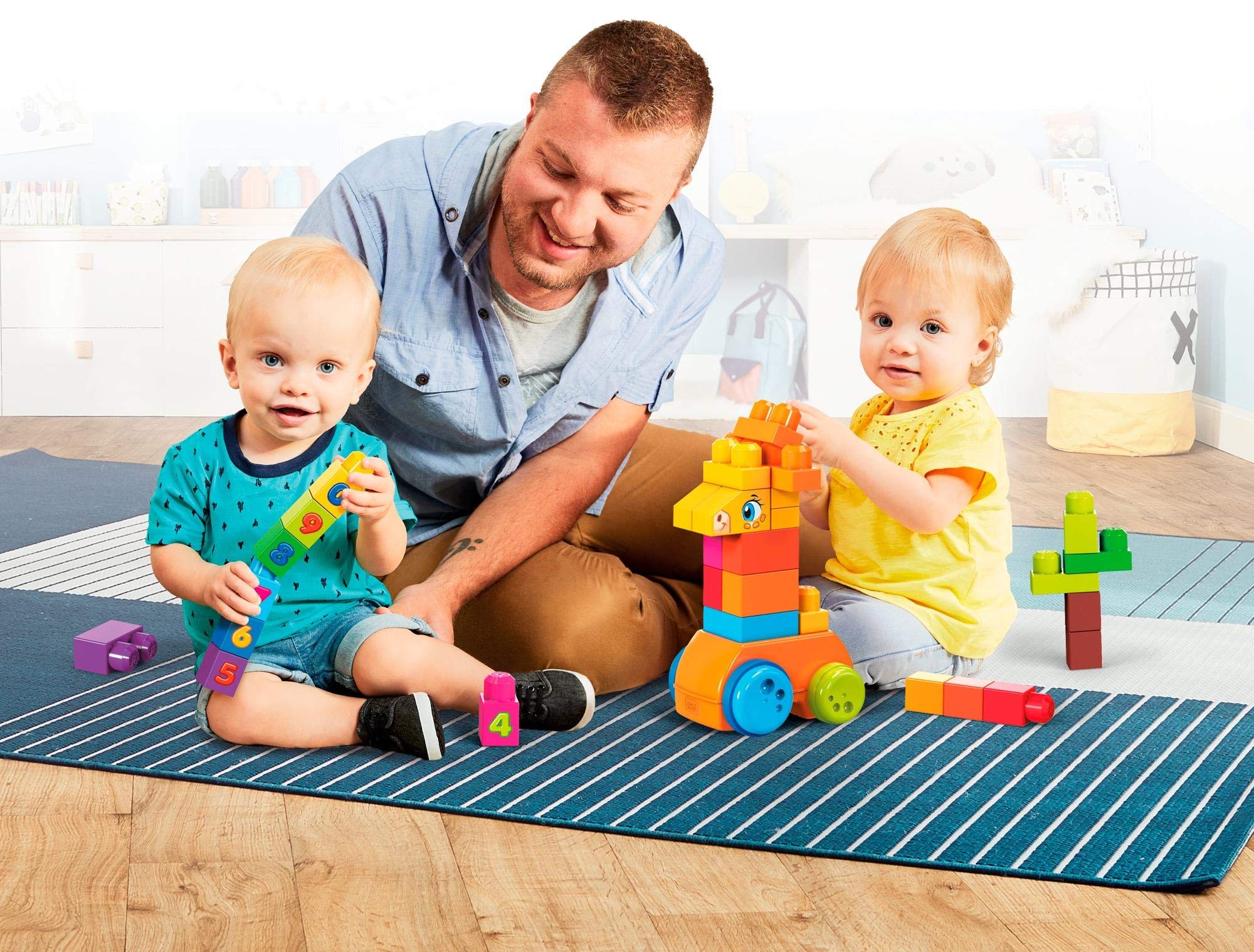 MEGA Bloks GFG19 - Bloks 123 Counting Item (30 Teile ), Babyspielzeug ab 12 Monaten, Mehrfarbig