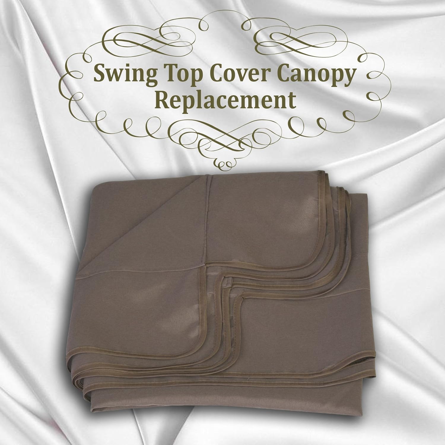 BenefitUSA Canopy ONLY Swing Chair Awning Outdoor Swing Cover Outdoor Patio Swing Canopy Replacement Porch Top Cover for Seat Furniture (73'X52', Taupe)
