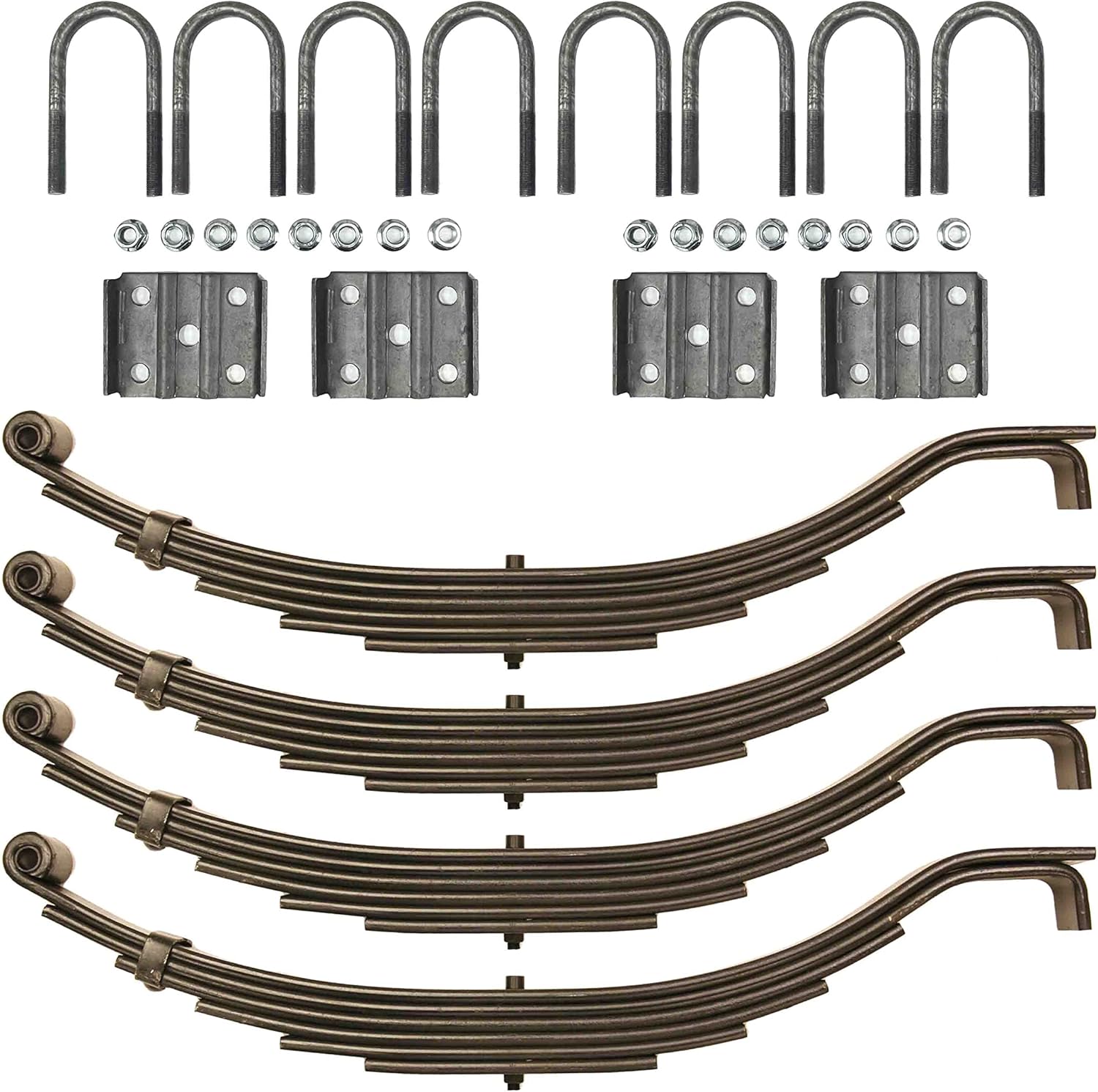 LIBRA 8000# 8K Tandem Trailer Axle Suspension Kit 4000# Leaf Springs U-Bolt Kit