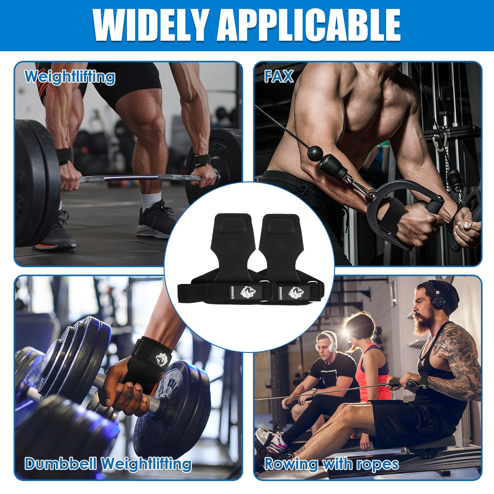 Sangles De Musculation En Cuir Antidérapant – Soutien Poignet Intégré, Imperméables Et Résistantes à La Sueur – Pour Soulevé De Terre, Tractions Et Fitness Intensif