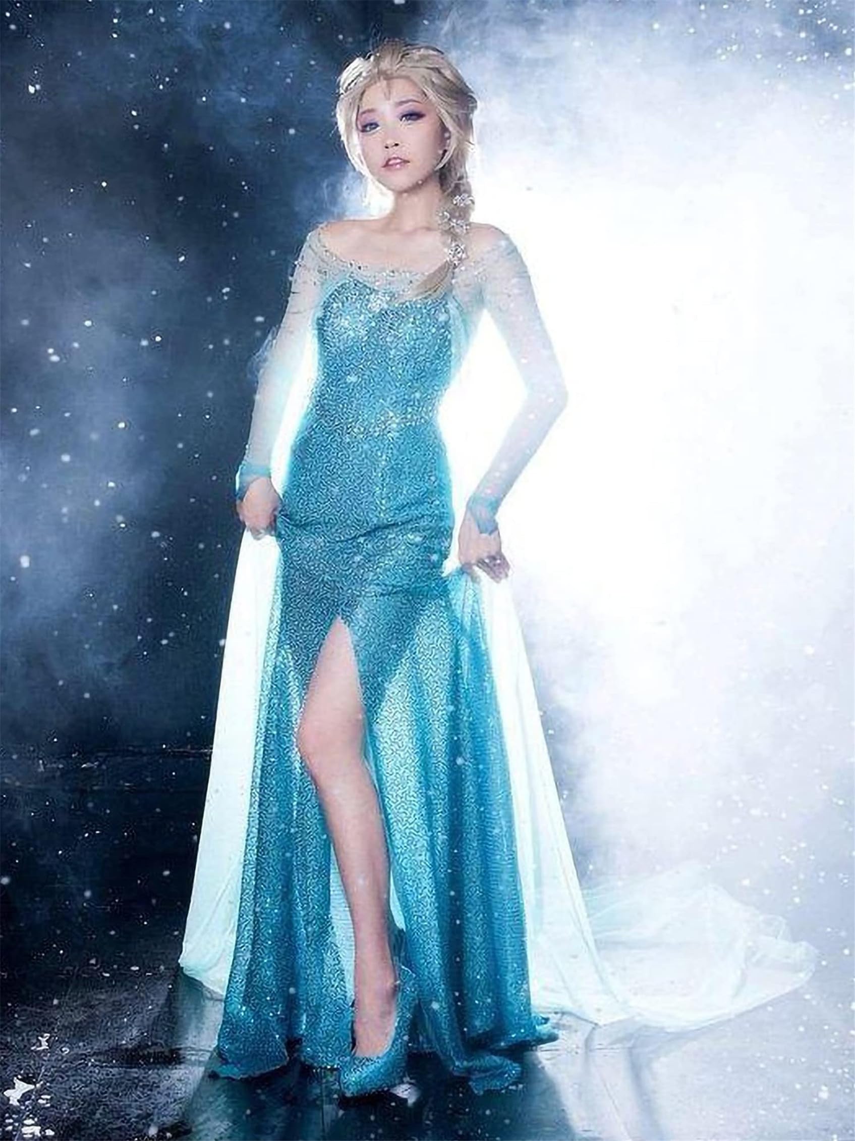 Costume da per donna, Abito da principessa Abito elegante blu Costume di carnevale Donna Festa di Natale Cosplay Halloween，blu,S-2XL