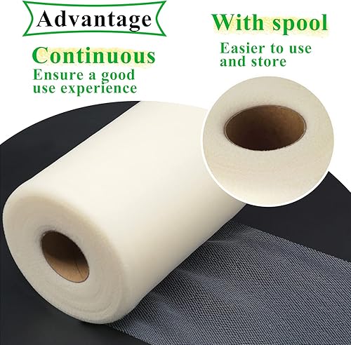 Miniatura 221 de Rollos de tela de tul rojo de 6 pulgadas por 100 yardas (300 pies), carrete de tela, cinta de tul para envoltura de regalos de Navidad, lazo de tutú