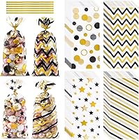 Vista 48 de COQOFA 100 piezas de bolsas de celofán transparentes para regalos con forma de corazón dorado de 17,78 x 30,48 cm, bolsas de fiesta, para caramelos